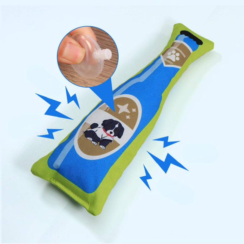 Kuscheltier für den Hund, Kreative Getränkeform, Strapazierfähig & Waschbar, Kauspielzeug für Hunde, Drei Stile in einem Set