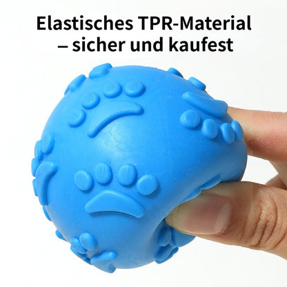 Spielzeug für den Hund, Interaktives TPR Hundeball mit quietschen, weich & elastisch, Kauspielzeug Hund, Drei Farben (1 Stück)