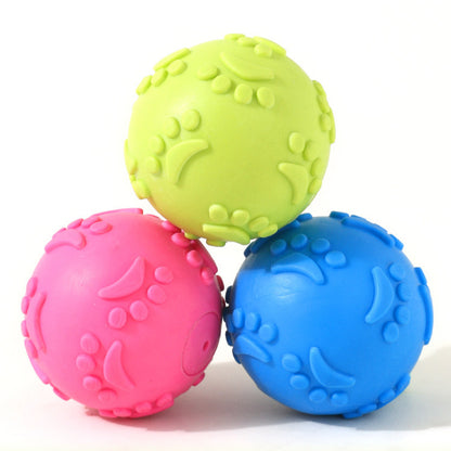 Spielzeug für den Hund, Interaktives TRP Hundeball mit quietschen, weich & elastisch, Kauspielzeug Hund, Drei Farben (1 Stück)
