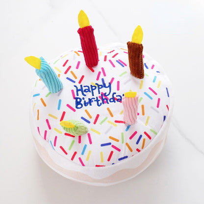 Kuscheltier für den Hund, niedliches Geburtstagskuchen, Welpenspielzeug, Perfekte Kauspielzeug für alle Hunde (1 Stück)