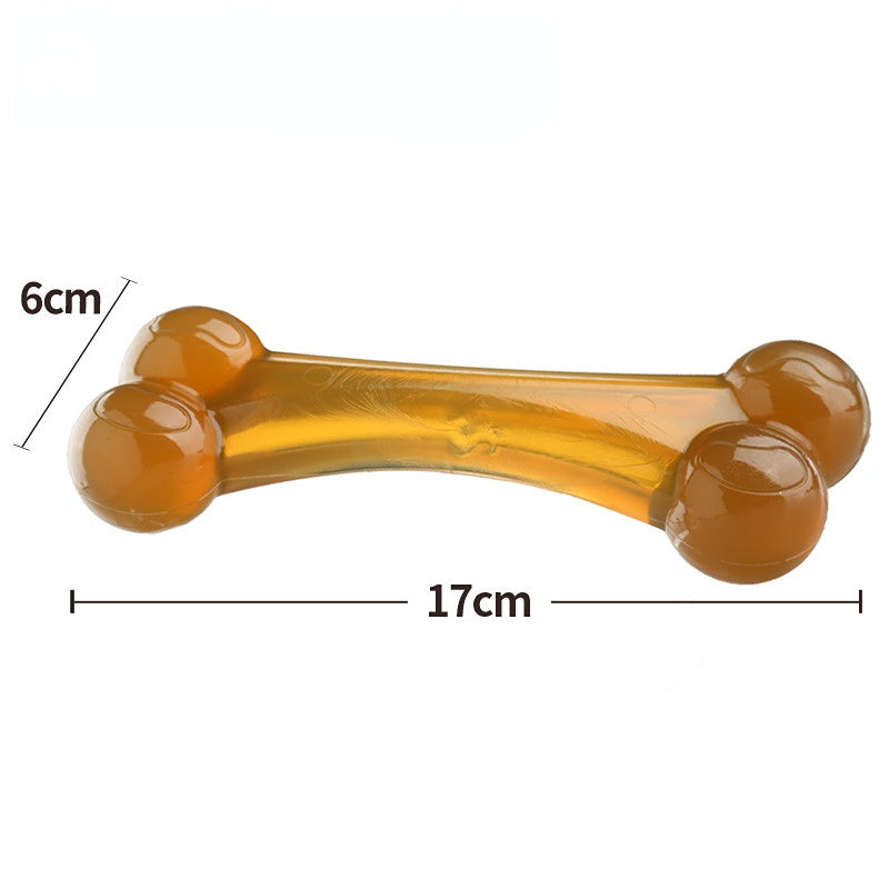 Kauknochen Hund, Robustes Hundespielzeug aus PU mit köstlicher Fleischgeschmack-Attraktion, zwei Größen für alle Hunde (1 Stück)