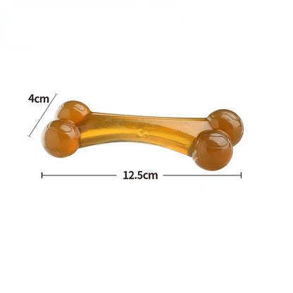 Kauknochen Hund, Robustes Hundespielzeug aus PU mit köstlicher Fleischgeschmack-Attraktion, zwei Größen für alle Hunde (1 Stück)