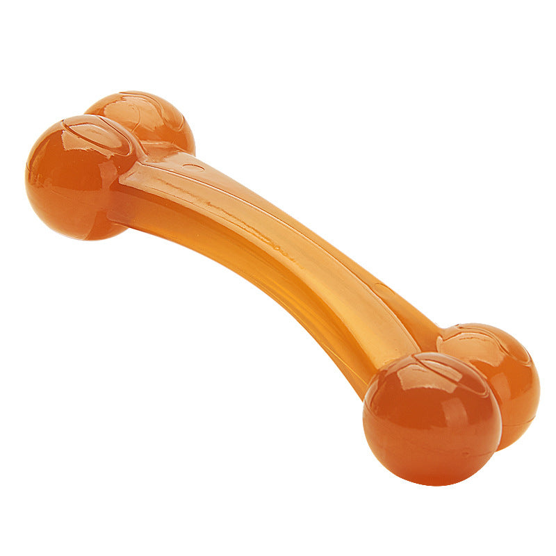 Kauknochen Hund, Robustes Hundespielzeug aus PU mit köstlicher Fleischgeschmack-Attraktion, zwei Größen für alle Hunde (1 Stück)