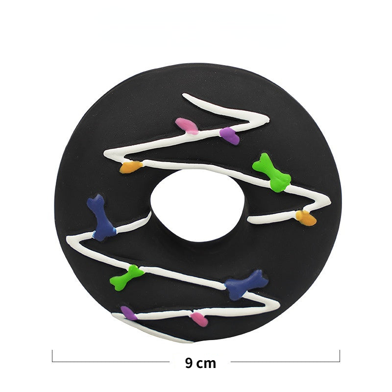 Hundespielzeug Unkaputtbar, Latex-Simulationsdonut mit Baumwollfüllung, Hundespielzeug quietschen, für alle Hunde (3 Stück)