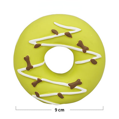 Hundespielzeug Unkaputtbar, Latex-Simulationsdonut mit Baumwollfüllung, Hundespielzeug quietschen, für alle Hunde (3 Stück)