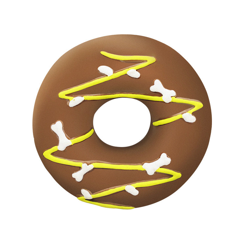 Hundespielzeug Unkaputtbar, Latex-Simulationsdonut mit Baumwollfüllung, Hundespielzeug quietschen, für alle Hunde (3 Stück)