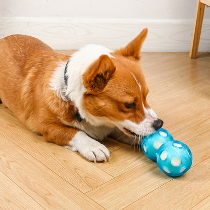 Spielzeug für den Hund, TPR Hundeball, Blauer schwimmender Schwammball, Wasserspielzeug Hund, 2er Set mit 7 cm Durchmesser