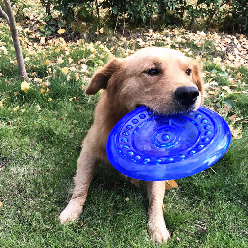 Hundespielzeug Unkaputtbar, TPR Blaue Hundefrisbee, Hund Spielzeug mit Funktion, Wasserspielzeug Hund, Drei Größen erhältlich