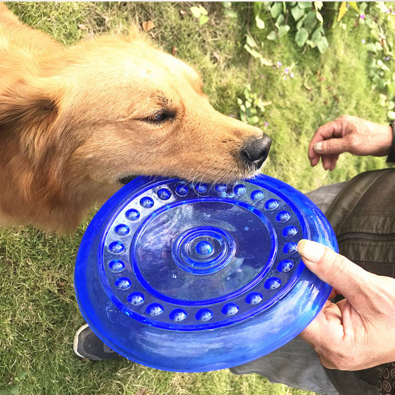 Hundespielzeug Unkaputtbar, TPR Blaue Hundefrisbee, Hund Spielzeug mit Funktion, Wasserspielzeug Hund, Drei Größen erhältlich