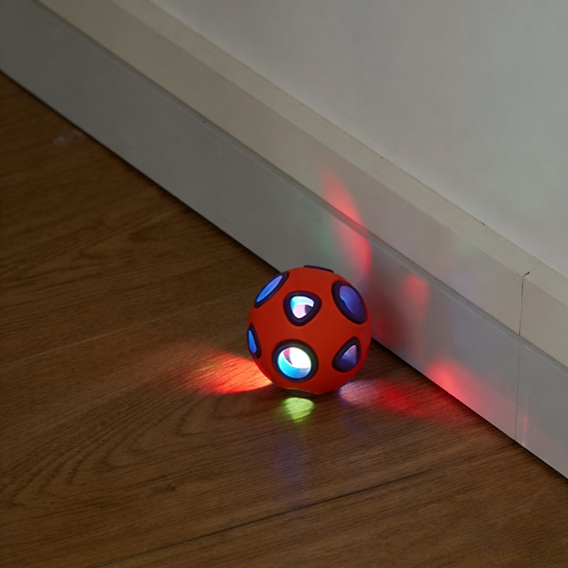 Spielzeug für den Hund, Gummi Doppelschicht Hundeball mit Glocken oder leuchtende Kugeln, Kauspielzeug für Hunde, Zwei Größen