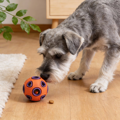 Spielzeug für den Hund, Gummi Doppelschicht Hundeball mit Glocken oder leuchtende Kugeln, Kauspielzeug für Hunde, Zwei Größen