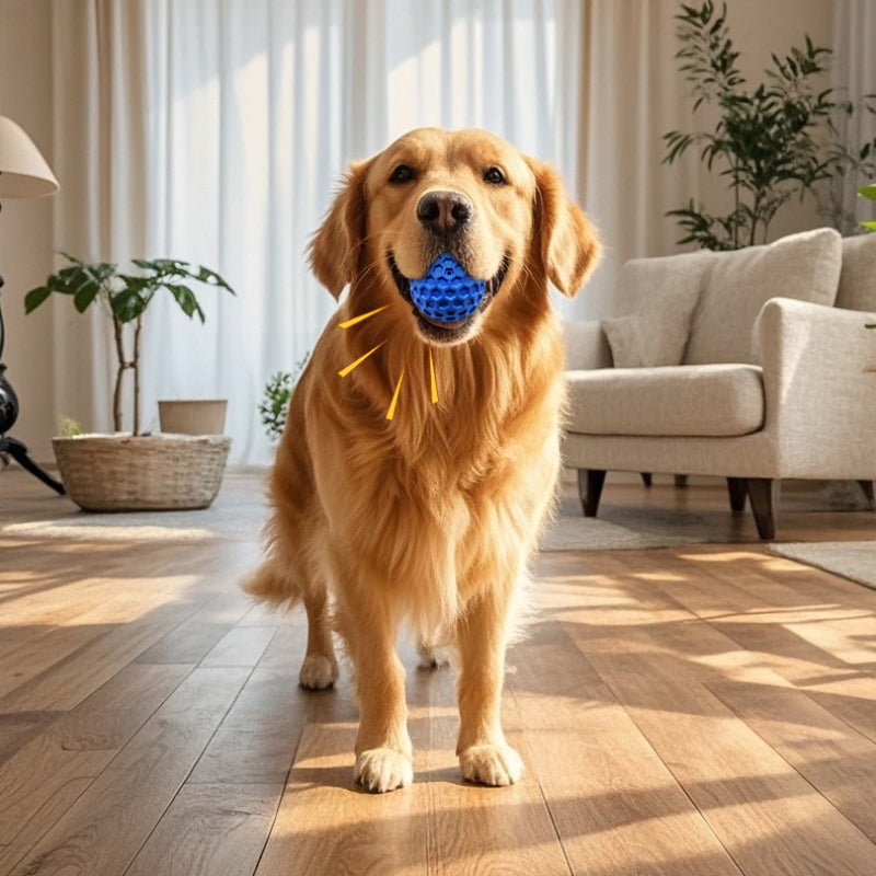 Hundespielzeug Unkaputtbar, Gummi-Waben-Hundeball, Hundespielzeug Quietschen, Elastizität für Spielspaß (1 Stück)