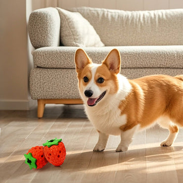 Hunde Intelligenzspielzeug, Rubber Strawberry, Futterspielzeug für Hunde, Training Slow Food Spielzeug und stärkt die Bindung