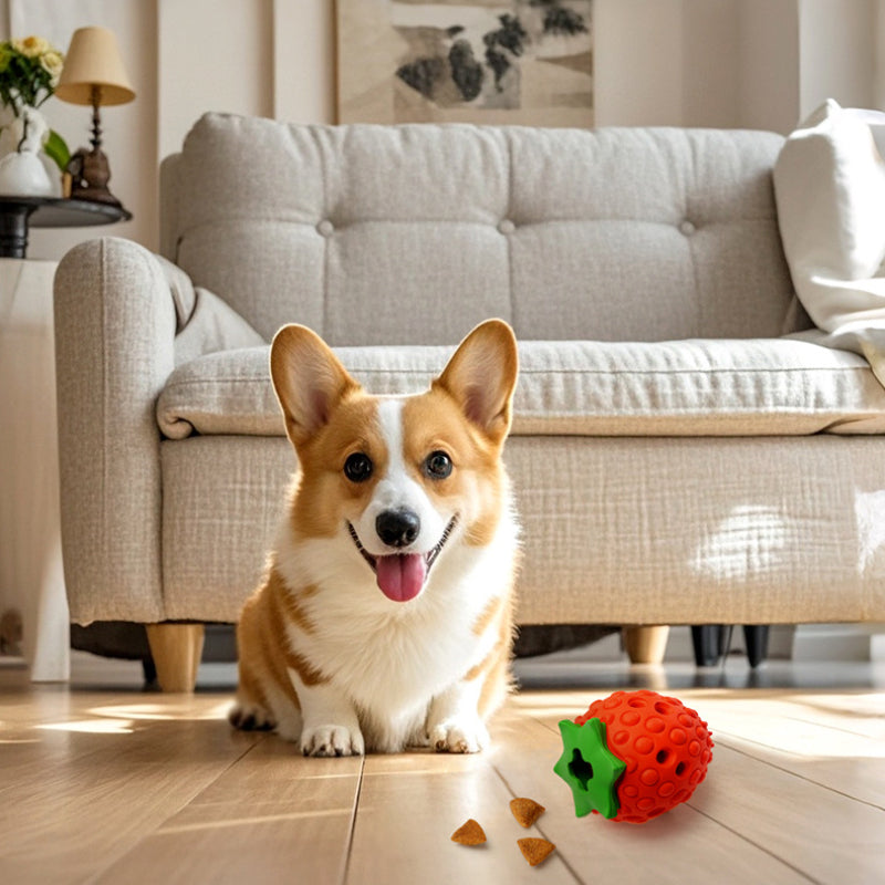 Hunde Intelligenzspielzeug, Rubber Strawberry, Futterspielzeug für Hunde, Training Slow Food Spielzeug und stärkt die Bindung