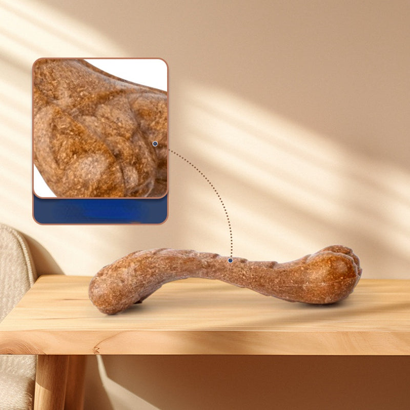 Kauknochen Hund, Gummi Kauknochen mit Rindfleischgeschmack, Hundespielzeug zur Zahnpflege, Drei Größen für Alle Hunde