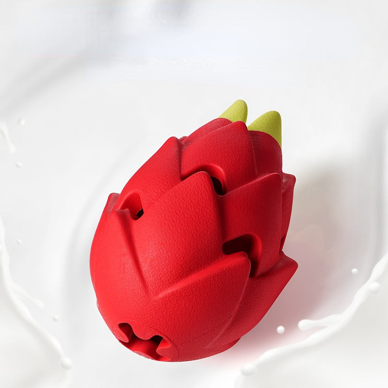 Hunde Intelligenzspielzeug, Gummi Drachenfrucht Futterspielzeug mit Milchduft, Kauspielzeug, Beschäftigungs-Spielzeug für Hunde