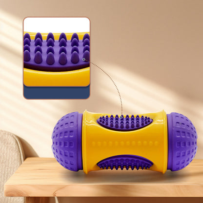 Spielzeug für den Hund, lila-gelb Kauspielzeug aus Gummi, Intelligenzspielzeug für Hunde, Essen verstecken Funktion