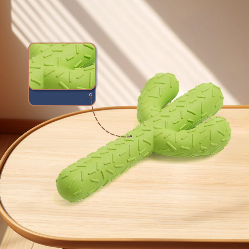 Hundespielzeug Unkaputtbar, Hochwertig, Kaktusform in Gelb-Grün aus Gummi, Beständiges Kauspielzeug für alle Hunderassen