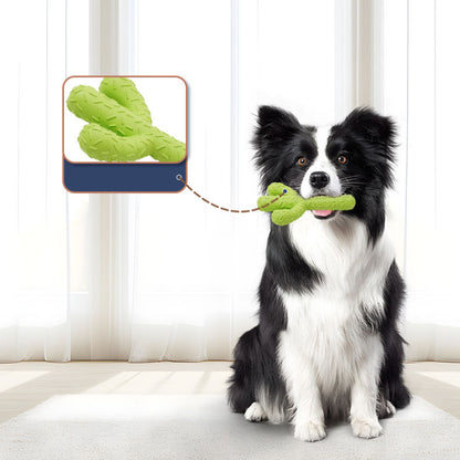 Hundespielzeug Unkaputtbar, Hochwertig, Kaktusform in Gelb-Grün aus Gummi, Beständiges Kauspielzeug für alle Hunderassen