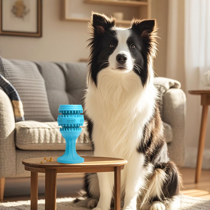 Hundespielzeug Unzerstörbar, Weinglas-Gummispielzeug für Hunde, Futterspielzeug Hund, Zähneknirschen und Nagen, Zwei Farben