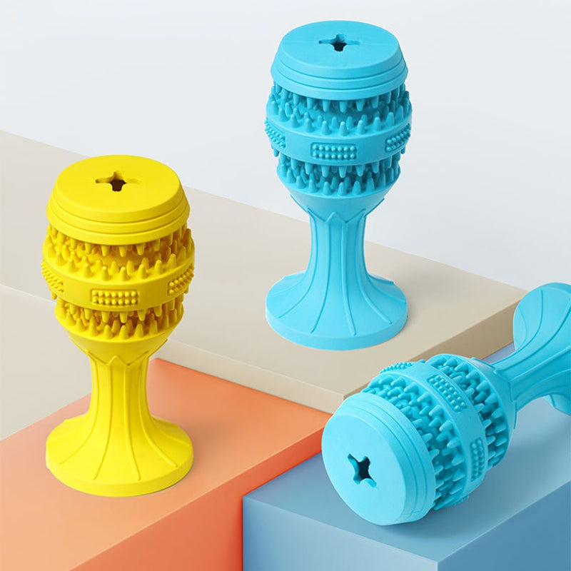 Hundespielzeug Unzerstörbar, Weinglas-Gummispielzeug für Hunde, Futterspielzeug Hund, Zähneknirschen und Nagen, Zwei Farben