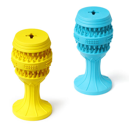 Hundespielzeug Unzerstörbar, Weinglas-Gummispielzeug für Hunde, Futterspielzeug Hund, Zähneknirschen und Nagen, Zwei Farben