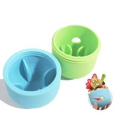 Hunde Intelligenzspielzeug, blaugrüne Hundefutterbälle aus Silikon, Interaktives Wurfspielzeug Hund, Entspannung und Glück