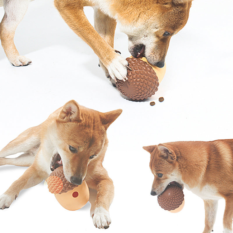 Hunde Intelligenzspielzeug, Silikon-Eichel, Futterspielzeug für Hunde, Langsame Futteraufnahme für Alle Hunde, Braun und Grün