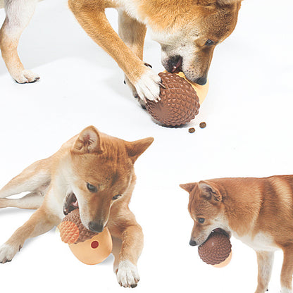 Hunde Intelligenzspielzeug, Silikon-Eichel, Futterspielzeug für Hunde, Langsame Futteraufnahme für Alle Hunde, Braun und Grün