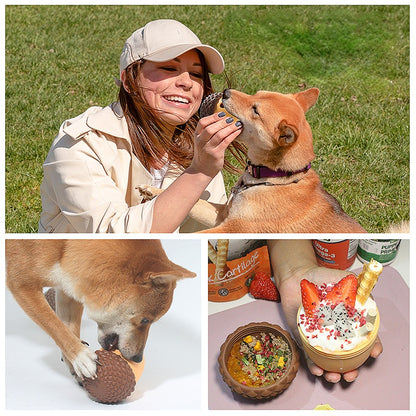 Hunde Intelligenzspielzeug, Silikon-Eichel, Futterspielzeug für Hunde, Langsame Futteraufnahme für Alle Hunde, Braun und Grün