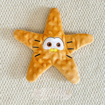 Hunde Intelligenzspielzeug, Plüsch Seestern mit Krinklepapier, BB-Sound & Futterversteck, Kauspielzeug, Vierfarbiger