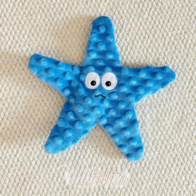 Hunde Intelligenzspielzeug, Plüsch Seestern mit Krinklepapier, BB-Sound & Futterversteck, Kauspielzeug, Vierfarbiger