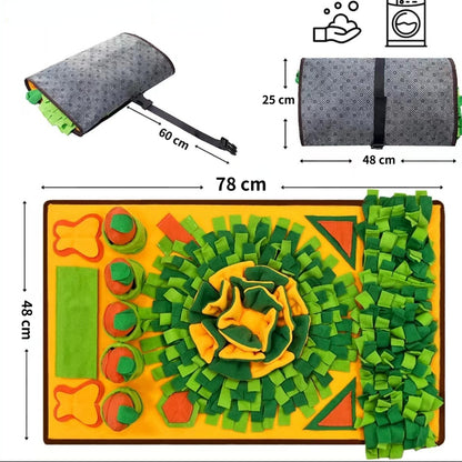 Hunde Intelligenzspielzeug, Schnüffelmatte Hund für aktive Hunde, Hundespielzeug Quietschen, Faltbar, 5 Abnehmbare Karotte