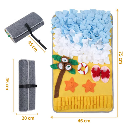 Hunde Intelligenzspielzeug, Schnüffelmatte Hund für kleine & große Hunde, Strandthema, Langlebiges Spielzeug mit Spaßfaktor