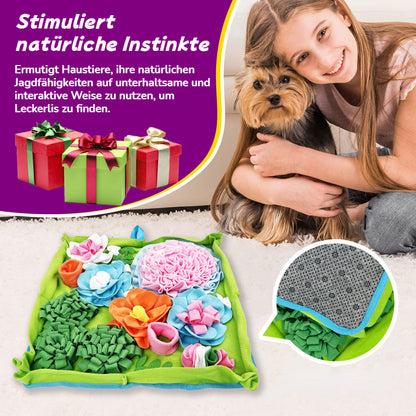 Hunde Intelligenzspielzeug, Interaktives Garten-Thema Schnüffelmatte Spielzeug für Hunde, Komplexe & Spielspaß Blumenstruktur