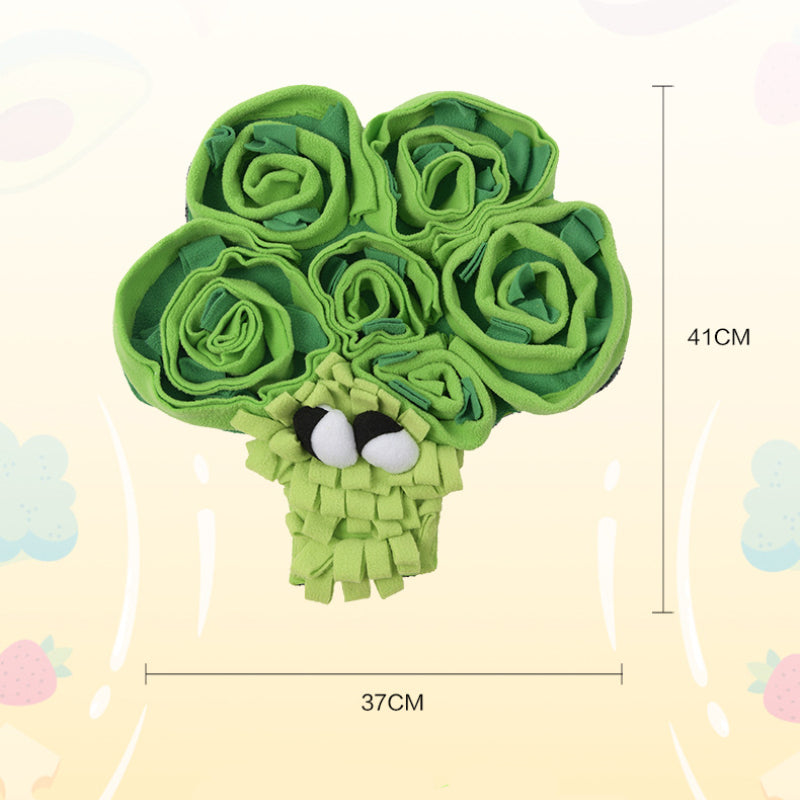Hunde Intelligenzspielzeug, Schnüffelmatte Hund mit Gemüse-Thema, Bibi klingender-Paprika, Brokkoli, Tomate, Rutschfest