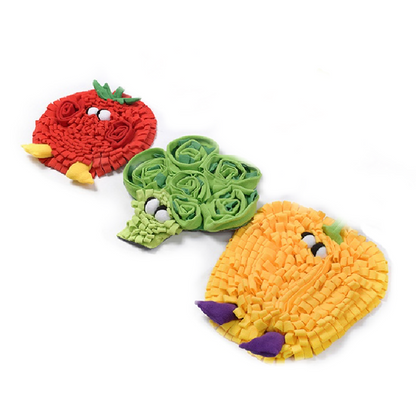 Hunde Intelligenzspielzeug, Schnüffelmatte Hund mit Gemüse-Thema, Bibi klingender-Paprika, Brokkoli, Tomate, Rutschfest