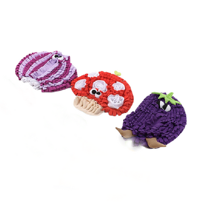 Hunde Intelligenzspielzeug, Spielzeug für den Hund, Gemüse-Themen-Schnüffelmatte mit langsamer Fütterungsfunktion, Drei Typen