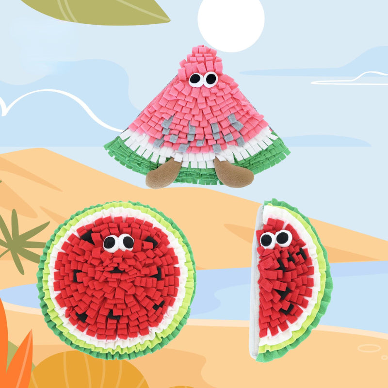 Hunde Intelligenzspielzeug, Schnüffelmatte in Form von Wassermelonen, Hundespielzeug für Beschäftigung & Spiel, Drei Stile