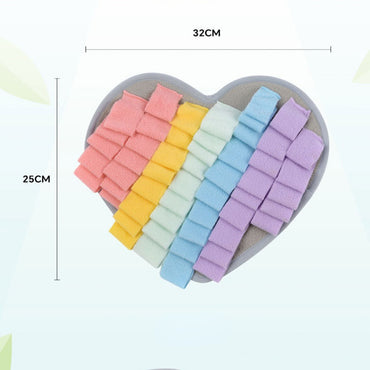 Hunde Intelligenzspielzeug, Buntes Herzförmiges Schnüffelmatte für alle Hunde, Interaktives Futterspielzeug, Zwei Größen