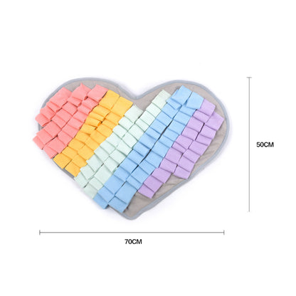Hunde Intelligenzspielzeug, Buntes Herzförmiges Schnüffelmatte für alle Hunde, Interaktives Futterspielzeug, Zwei Größen