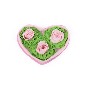 Hunde Intelligenzspielzeug, Herzförmige Rose Schnüffelmatte mit 3 Blumen, Slow Food-Hundespielzeug Beschäftigung, Drei Farben