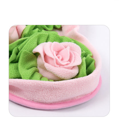 Hunde Intelligenzspielzeug, Herzförmige Rose Schnüffelmatte mit 3 Blumen, Slow Food-Hundespielzeug Beschäftigung, Drei Farben