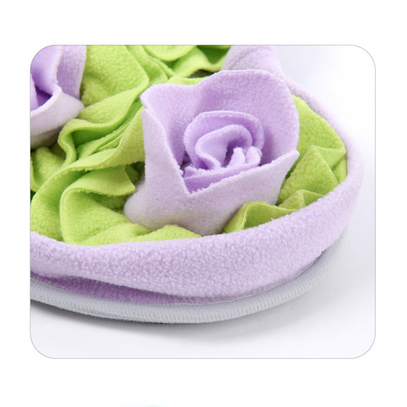 Hunde Intelligenzspielzeug, Herzförmige Rose Schnüffelmatte mit 3 Blumen, Slow Food-Hundespielzeug Beschäftigung, Drei Farben