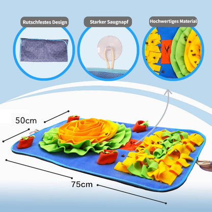 Hunde Intelligenzspielzeug, Blau Schnüffelmatte, kraftvoller Saugnapf & Rutschfest, Interaktives & Stressreduzierung für Hunde
