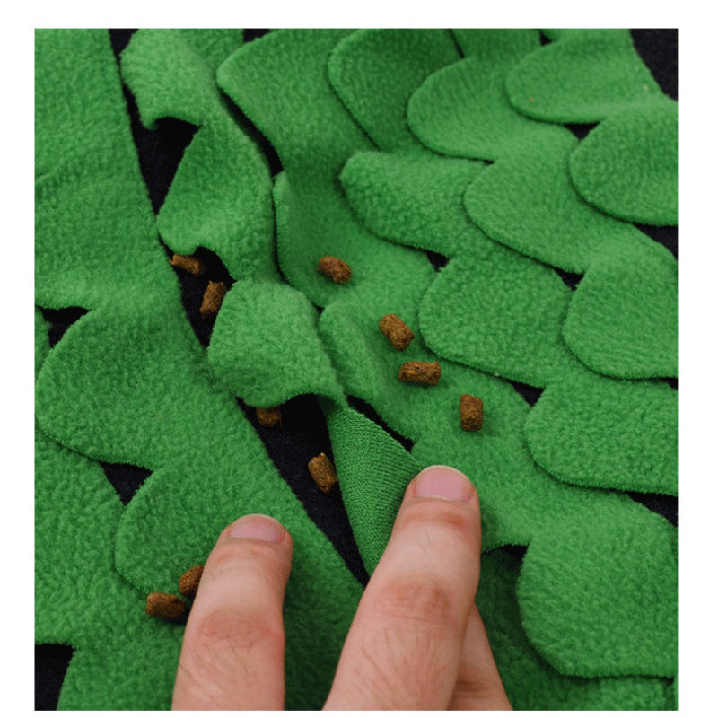 Hunde Intelligenzspielzeug, Farbblockierung Schnüffelmatte, Mehrlagige florale Stoffstruktur, Tibetisches Essensspielzeug