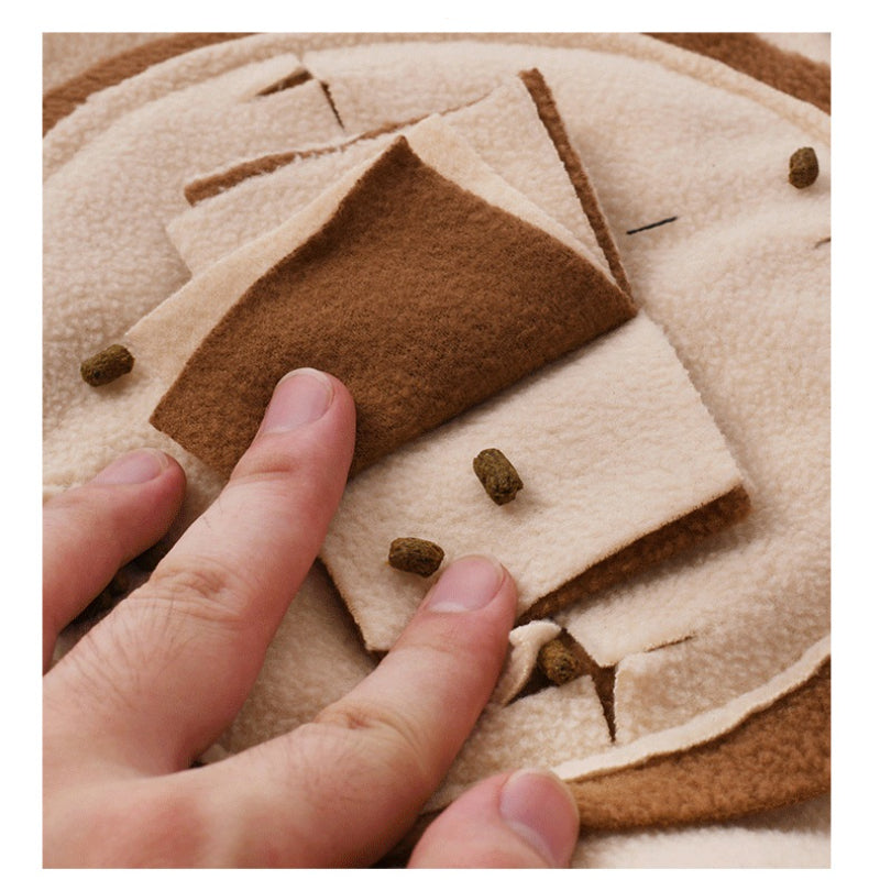 Hunde Intelligenzspielzeug, Farbblockierung Schnüffelmatte, Mehrlagige florale Stoffstruktur, Tibetisches Essensspielzeug