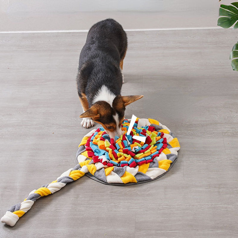 Hundespielzeug Intelligenz, Buntes rundes Schnüffelmatte mit Griff, Zerrspielzeug Hund, Hundespielzeug beschäftigung