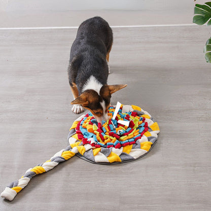 Hundespielzeug Intelligenz, Buntes rundes Schnüffelmatte mit Griff, Zerrspielzeug Hund, Hundespielzeug beschäftigung