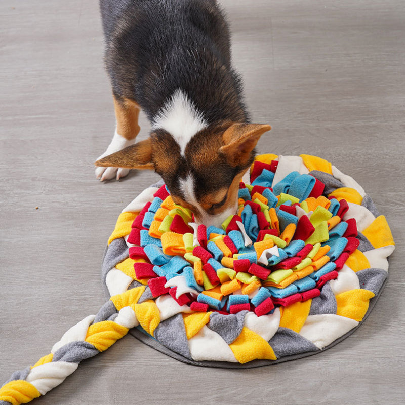 Hundespielzeug Intelligenz, Buntes rundes Schnüffelmatte mit Griff, Zerrspielzeug Hund, Hundespielzeug beschäftigung